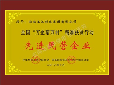 企业“万企帮万村”精准扶贫行动先进民营企业（2018年）